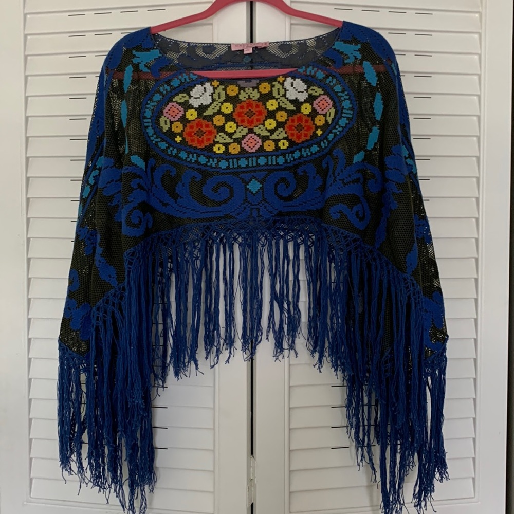 RARE Calypso St. Barth Vintage Embroidered Shawl